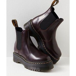 Dr. Martens Burgundy Leather Boots